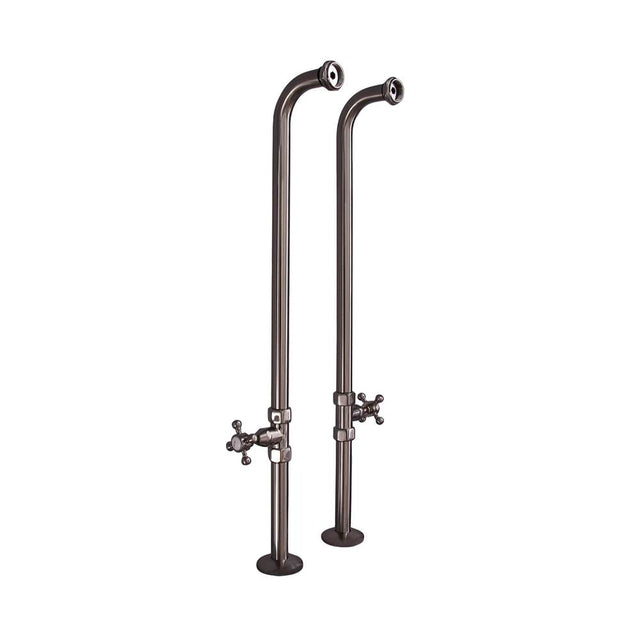 Barclay - 37-1/2'' Freestanding Tub Sup. w/ Stops, Cross Handles-BN - Brushed Nickel