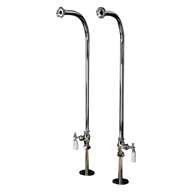 Barclay - Freestanding Bath Supplies w/ Stops, Porc Hdles, Pol Chrome - Polished Chrome