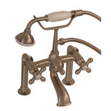 Barclay - Elephant Spout Hand Shwr, 6'' Mts, Cross Hdles, Brush Nickel - Satin Nickel