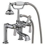Barclay - Elephant Spout Hand Shwr, 6''  Mounts, Porc Hdls, Pol Chrome - Polished Chrome