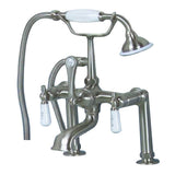 Barclay - Elephant Spout Hand Shwr, 6''  Mts, Porc Hdle, Brush Nickel - Satin Nickel