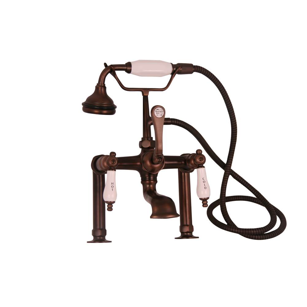 Barclay - Elephant Spout Hand Shwr, 6''  Mts, Porc Hdles, ORB - Oil Rubbed Bronze