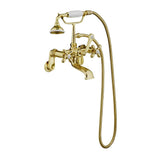 Barclay - Elephant Spout Hand Shower, w/  Swvl Mts, Cross Hdls, Brass - Polished Brass