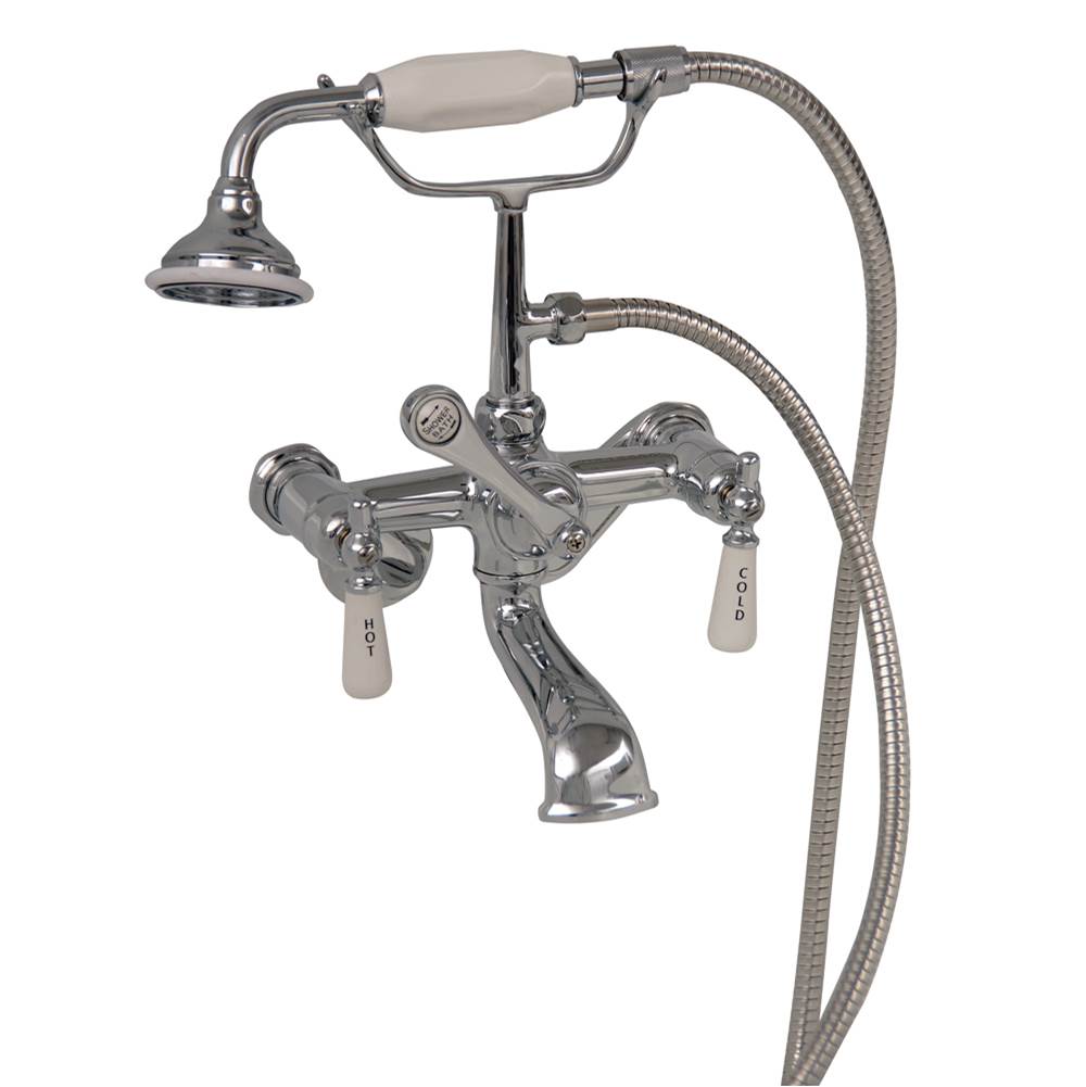 Barclay - Elephant Spout Hand Shwr, w/ Swvl Mts, Porc Hdles, Chrome - Polished Chrome