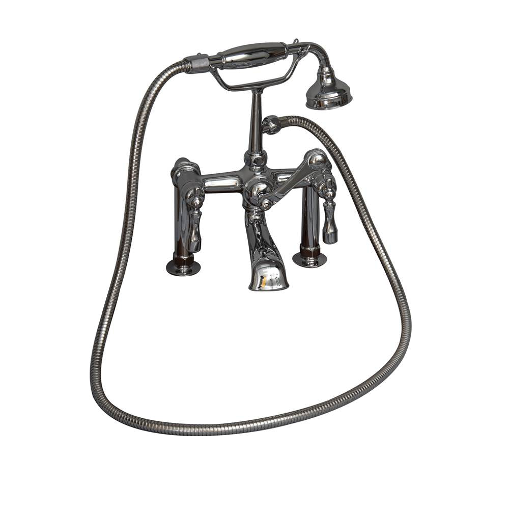 Barclay - Elephant Spout,HndShwr,60''Hose Mounts, Metal Lever Hdls, PN - Polished Nickel