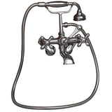 Barclay - Elephant Spout,HndShwr,60''Hose Swvl Mts,Metal Cross Hndls,PN - Polished Nickel