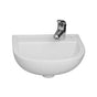 Barclay - Compact 380 Wall Hung Basin  1 hole on right - White - White