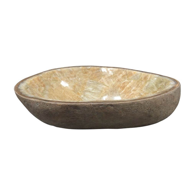 Barclay - Logan Onyx Vessel, Yellow with Honey Mosaic Interior - Yellow