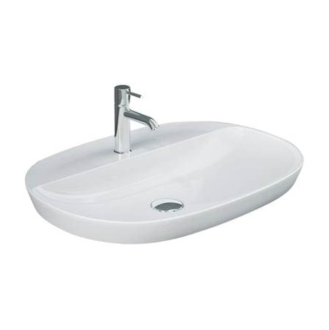 Barclay - Variant 23-5/8'' x 16-1/2'' Oval Drop-In Basin,1-Hole W/Deck,WH - White