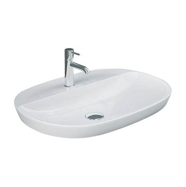 Barclay - Variant 23-5/8'' x 16-1/2'' Oval Drop-In Basin,1-Hole W/Deck,WH - White