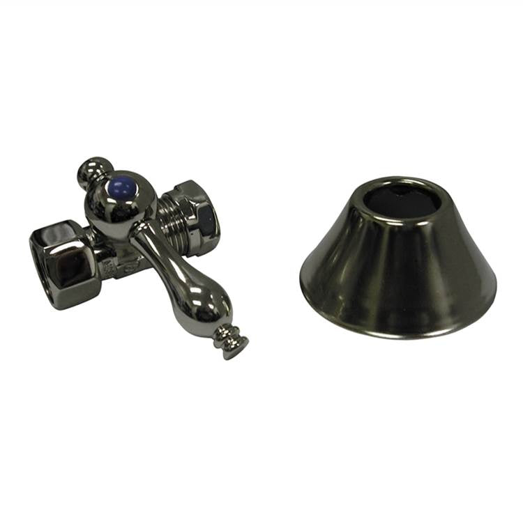 Barclay - Straight Stop w/Flange, 1/2''  Comp x 1/2'' IPS, Chrome,SET - Polished Chrome
