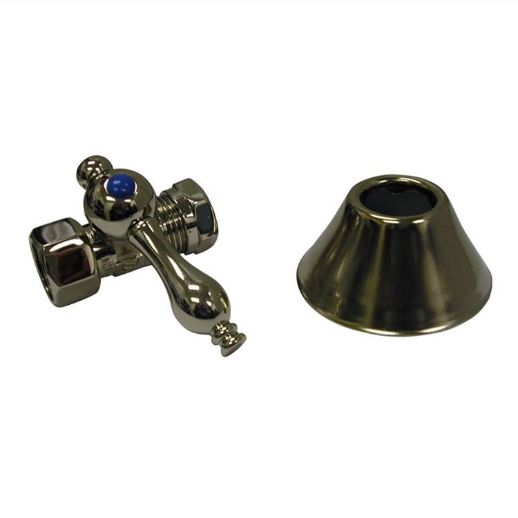 Barclay - Straight Stop w/ Flange, 1/2''  Comp x 1/2'' IPS, SET,PN - Polished Nickel