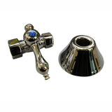 Barclay - Straight Stop w/Flange, 1/2''  Comp x 5/8'' Comp,SET, PN - Polished Nickel