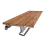 Barclay - 36'' Teak Wall Mount Slatted, Stainless Steel Supports - Stainless Steel