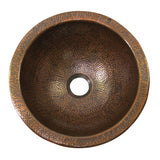Barclay - Aldwyn Round Undermount Basin,  Hammered Antique Copper - Antique Copper