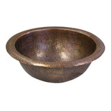 Barclay - Abner Round Self Rimming, Basin, Hammered Antique Copper - Antique Copper
