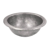 Barclay - Abner Round Self Rimming  Basin, Hammered Pewter - Pewter