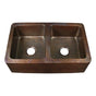 Barclay - Pembroke Double Bowl Farmer  Sink, Hammered Antique Copper - Antique Copper