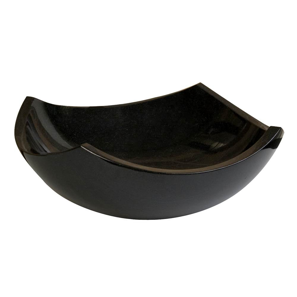 Barclay - Morse Curved Sq. Granit Vesse Polished Black Granite - Polished Black