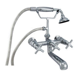 Barclay - Contemporary Wall Mount Tub Faucet w/ Hand Shower-CP - Polished Chrome