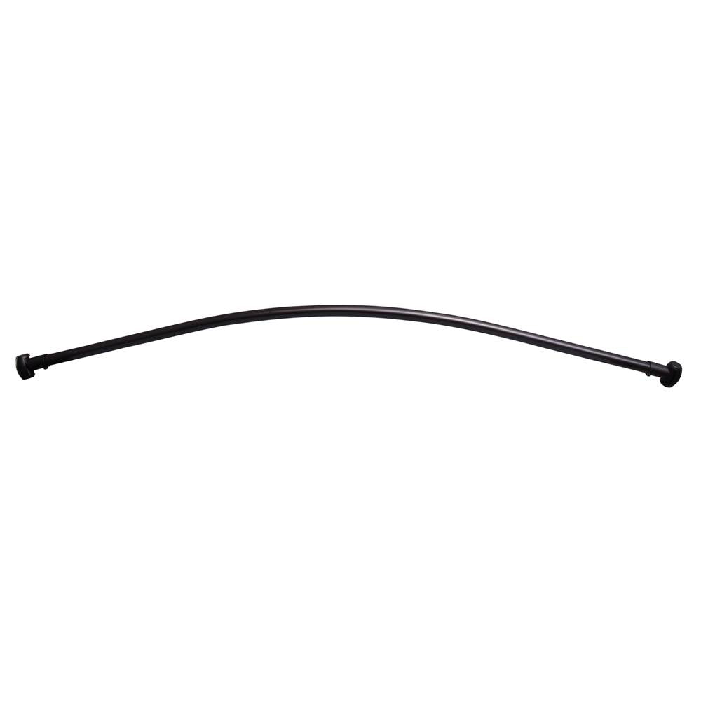 Barclay - Curved 60'' Shower Rod w/Flange Black - Black