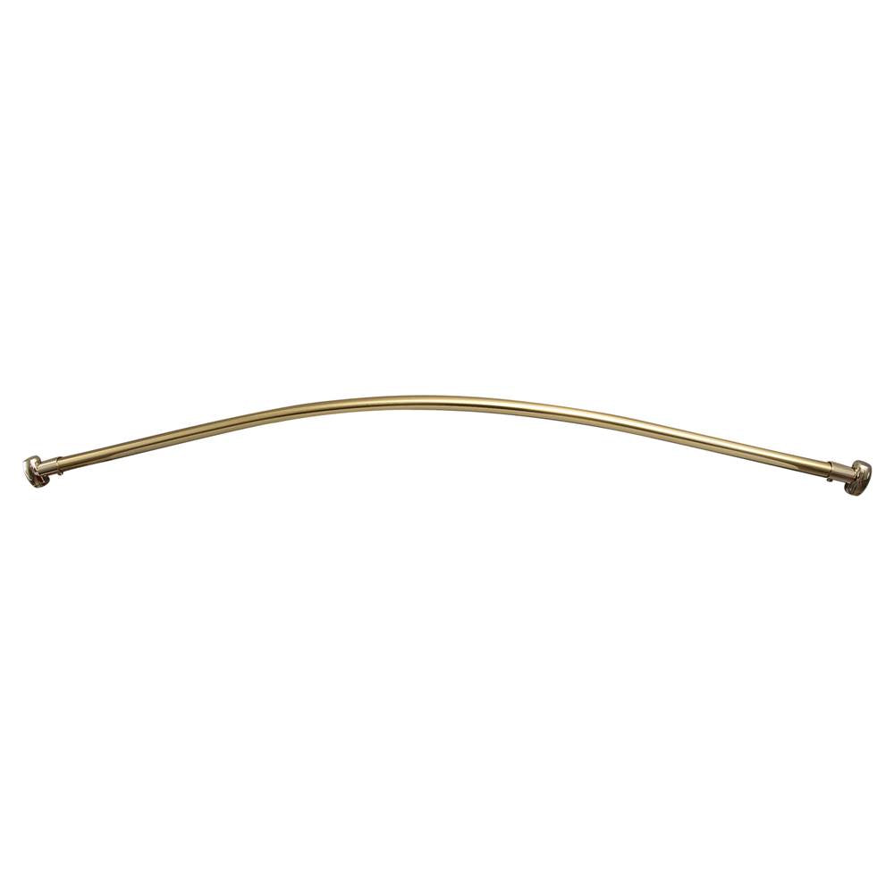 Barclay - Curved 60'' Shower Rod w/Flange Polished Brass - Polished Brass