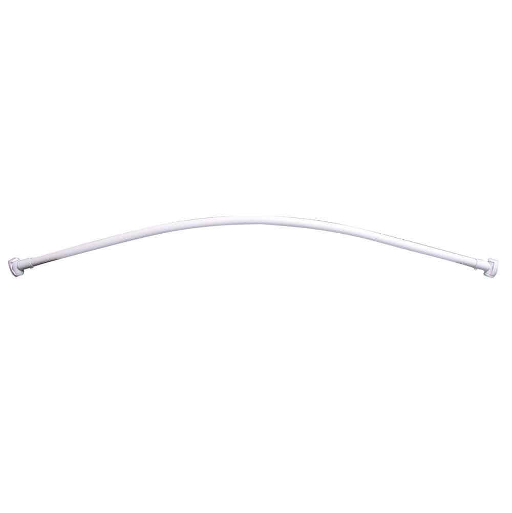 Barclay - Curved 60'' Shower Rod w/Flange White - White