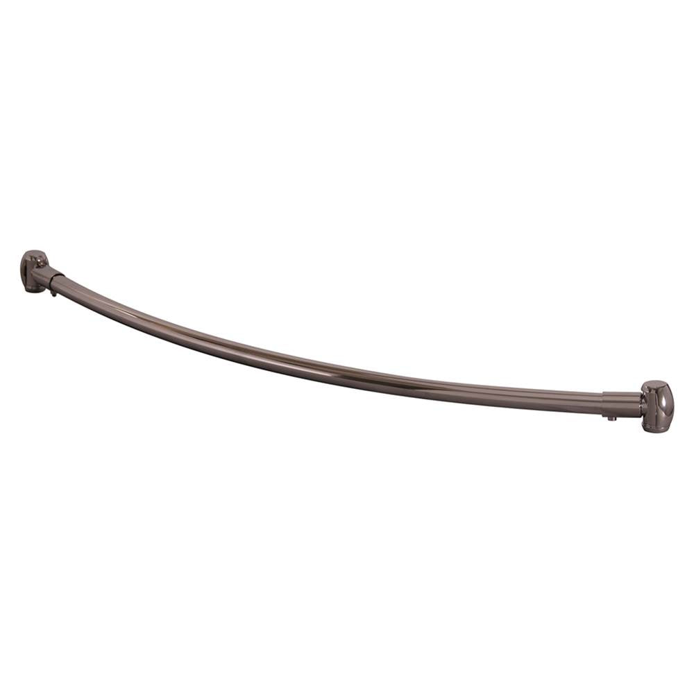 Barclay - Curved 36'' Shower Rod w/Flange Brushed Nickel - Brushed Nickel