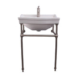 Barclay - Cali 24''Console w/stand,Whit 1 Faucet Hole, BN Stand - Brushed Nickel