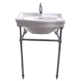 Barclay - Cali 24''Console w/stand,Whit 1 Faucet Hole, CP Stand - Polished Chrome