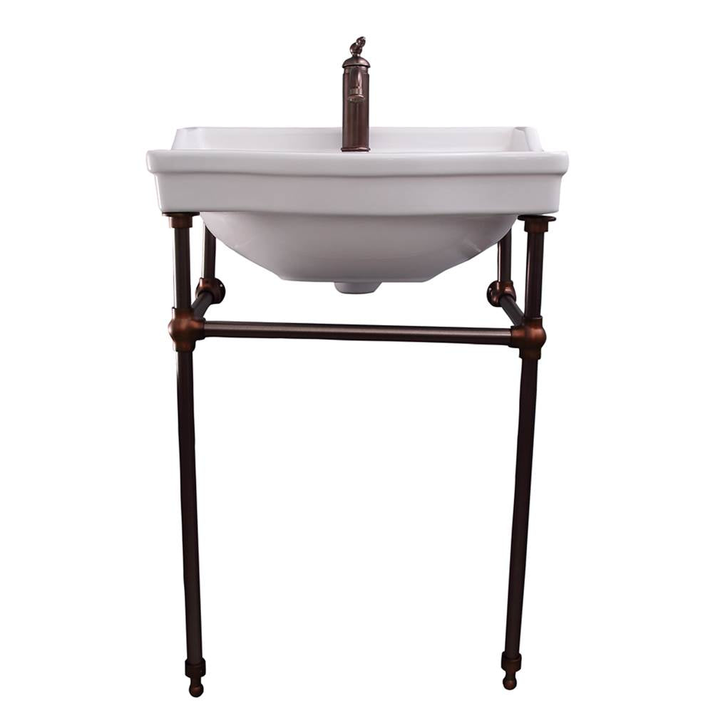 Barclay - Cali 24''Console w/stand,Whit 1 Faucet Hole, ORB Stand - Oil Rubbed Bronze