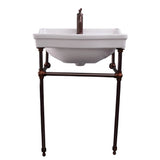 Barclay - Cali 24''Console w/stand,Whit 1 Faucet Hole, ORB Stand - Oil Rubbed Bronze
