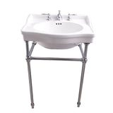 Barclay - Cali 24''Console w/stand,Whit 1 Faucet Hole, PB Stand - Polished Brass
