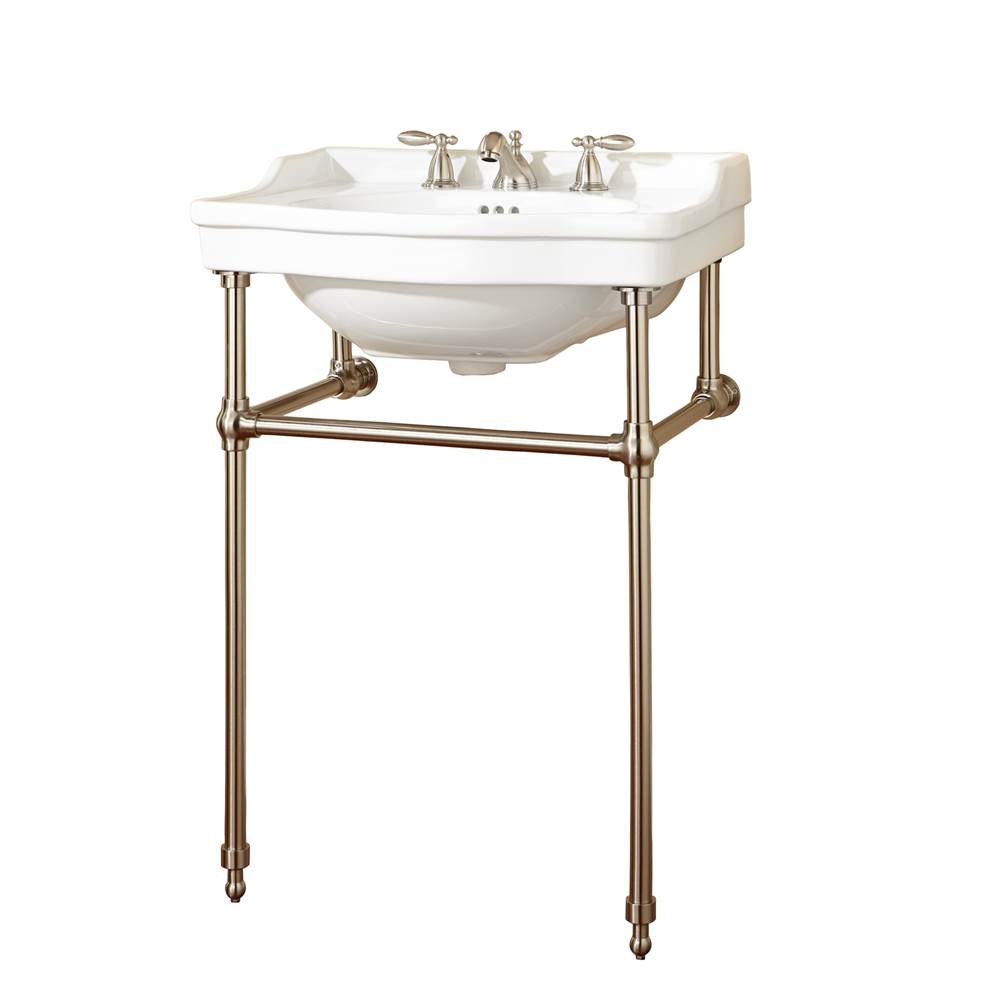 Barclay - Cali 24'' Console w/Stand,Whi 8'' Widespread, PN Stand - Polished Nickel