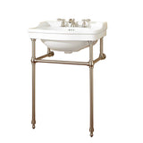 Barclay - Cali 24'' Console w/Stand,Whi 8'' Widespread, PN Stand - Polished Nickel