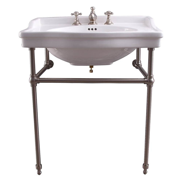 Barclay - Cali 24''Console w/stand,Whit 8'' Widespread, BN Stand - Brushed Nickel