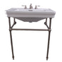 Barclay - Drew 30'' Console w/Stand, White, 8'' Widespread, BN Stand - Brushed Nickel