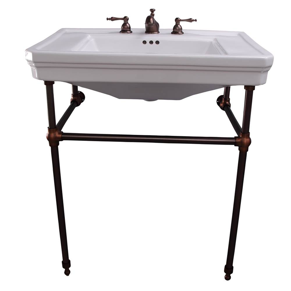Barclay - Drew 30'' Console w/Stand,Wh 8'' Widespread, PN Stand - Polished Nickel