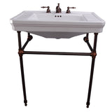 Barclay - Drew 30'' Console w/Stand,Wh 8'' Widespread, PN Stand - Polished Nickel