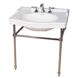 Barclay - Ensal 30''Console w/Stand,Whi 1 Faucet Hole, PN Stand - Polished Nickel