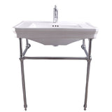 Barclay - Drew 30'' Console w/Stand, White, 1 Faucet Hole, CP Stand - Polished Chrome