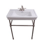 Barclay - Drew 30'' Console w/Stand, White, 4'' CC, BN Stand - Brushed Nickel