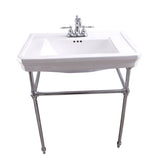 Barclay - Drew 30'' Console w/Stand, White, 4'' CC, CP Stand - Polished Chrome