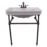Barclay - Drew 30'' Console w/Stand, White, 4'' CC, PN Stand - Polished Nickel