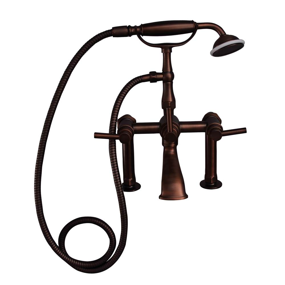 Barclay - Deck Mount Tub Faucet w/ Lever Handles, Hand Shower-ORB - Oil Rubbed Bronze