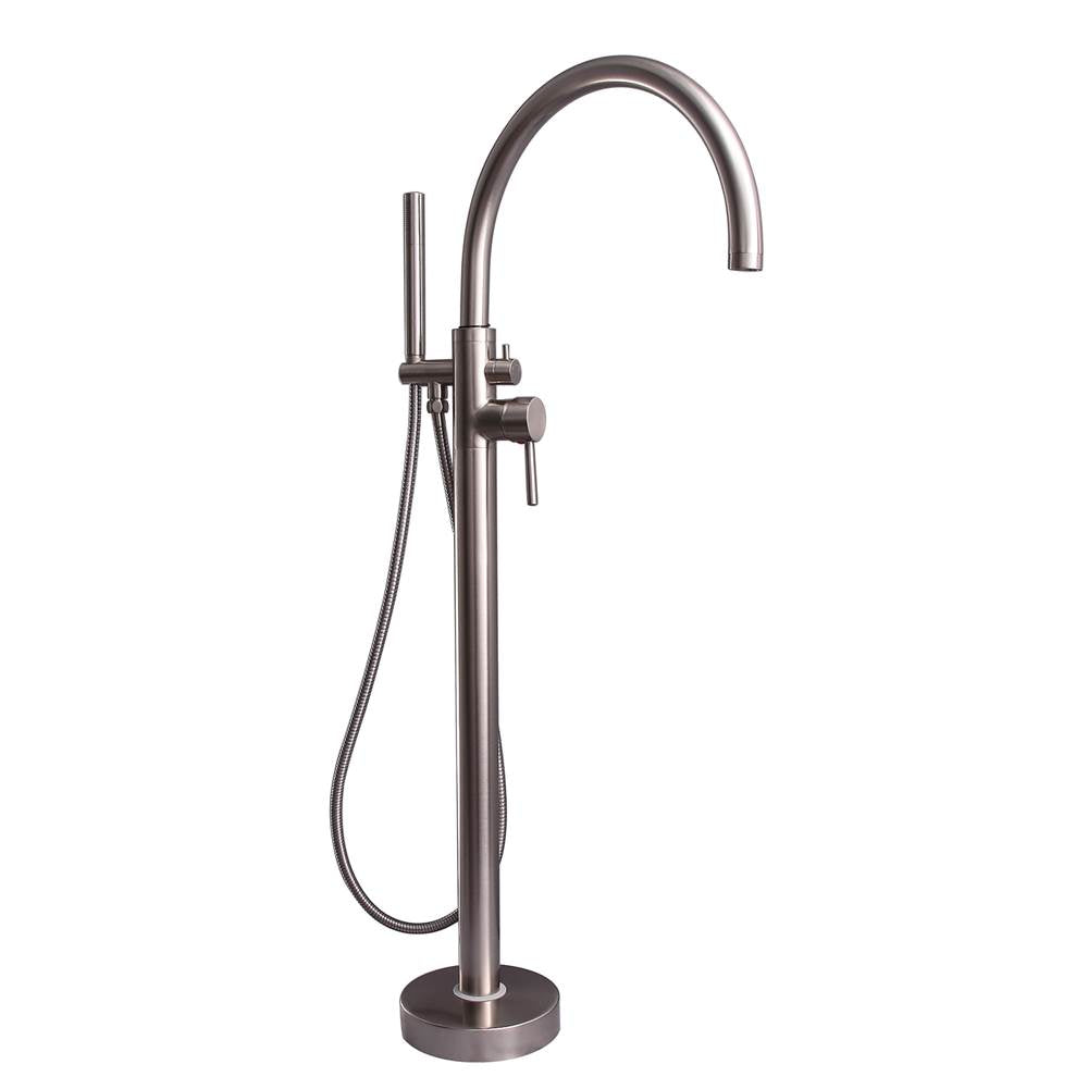 Barclay - Bianca Freestanding Tub Filler Brushed Nickel - Brushed Nickel