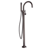Barclay - Dolan Freestanding Gooseneck Tub Filler, Brushed Nickel - Polished Nickel