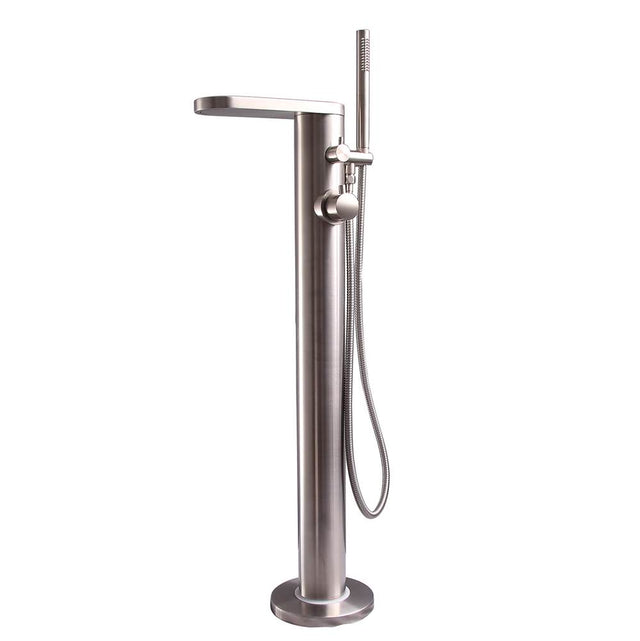 Barclay - Mcway  Freestanding Thermosta Tub Filler, Brushed Stainless - Brushed Stainless Steel
