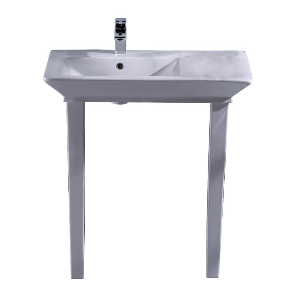 Barclay - Opulence Console 31-1/2'', Rect Bowl, 8'' WS, White - White