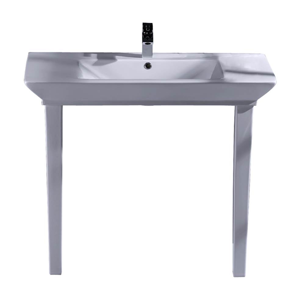 Barclay - Opulence Console 39-1/2'', Rect Bowl, 1-hole, White - White